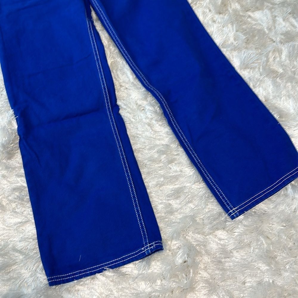 Zara blue cargo/painter pant with white stitching - Picture 2 of 4
